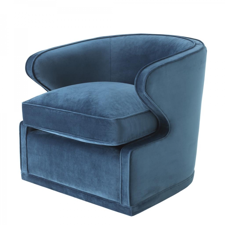 Синее вельветовое кресло Dorset Eichholtz, изображение 1