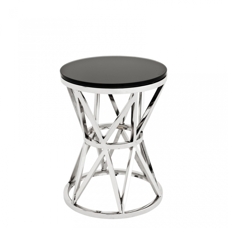 Маленький серебристый приставной столик "Domingo", изображение 1