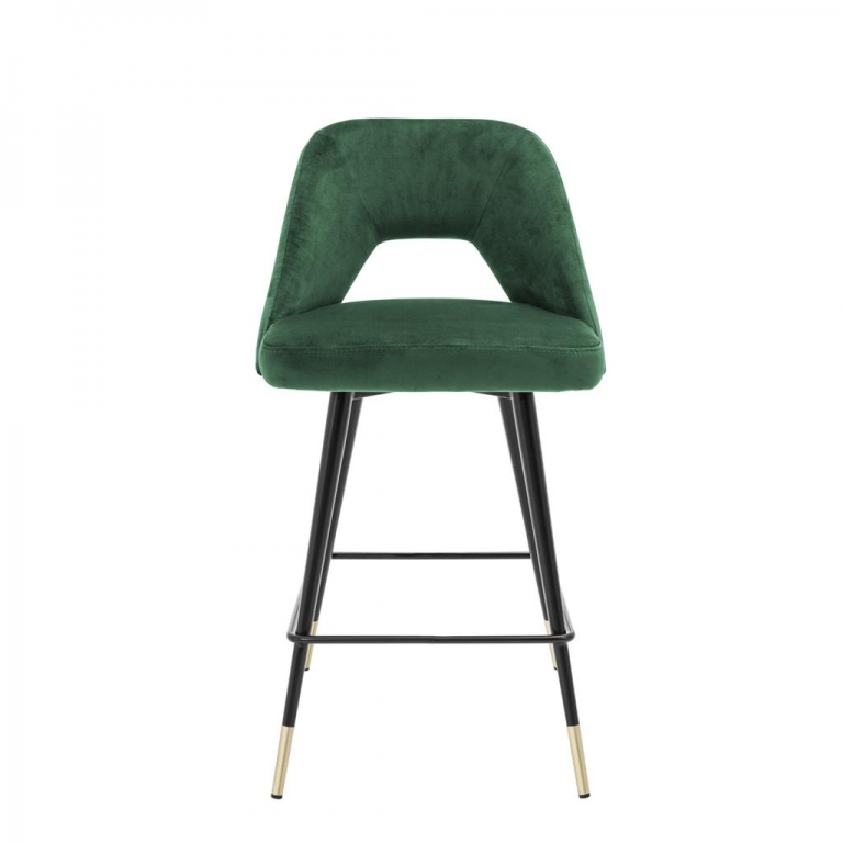 Зеленый барный стул на черных ножках "Avorio", изображение 3