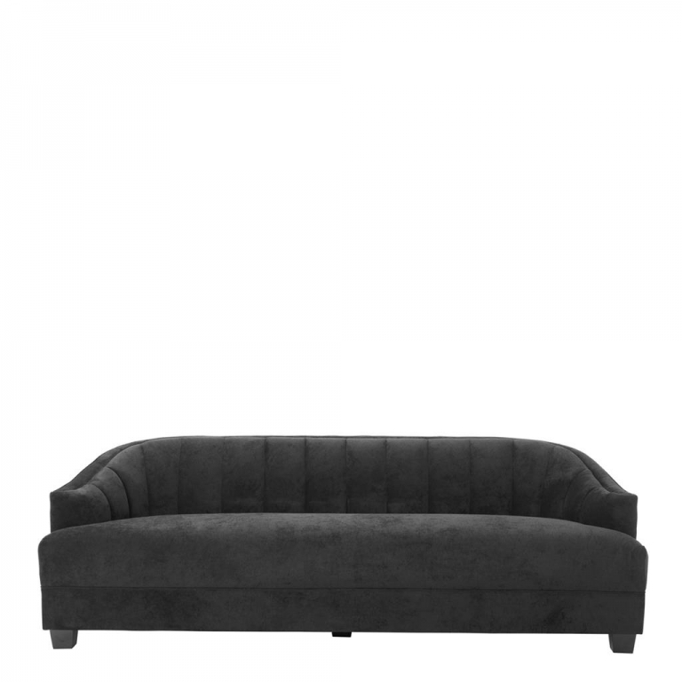 Черный вельветовый диван "Polaris" Eichholtz, изображение 1
