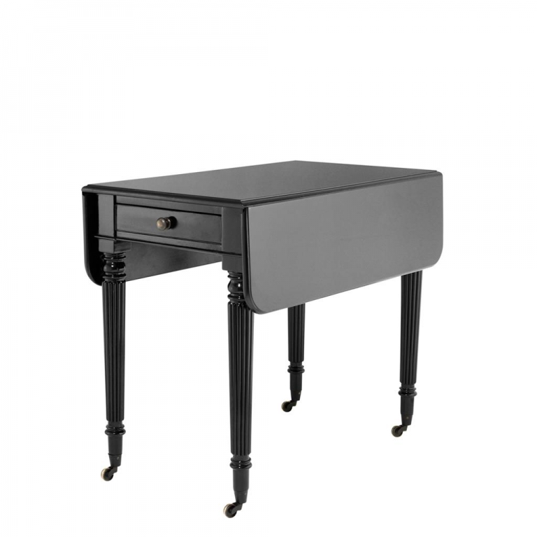Черный раскладной столик с ящиком "Pembroke", изображение 2