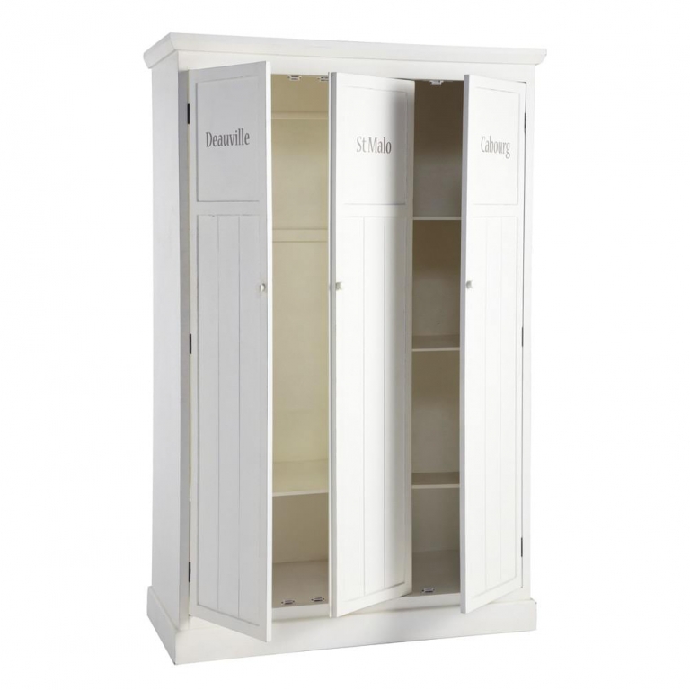 Белый трёхдверный платяной шкаф "Newport", изображение 2