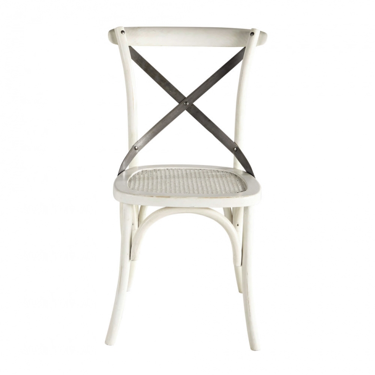 Белый стул с ротангом и металлом "Tradition", изображение 2