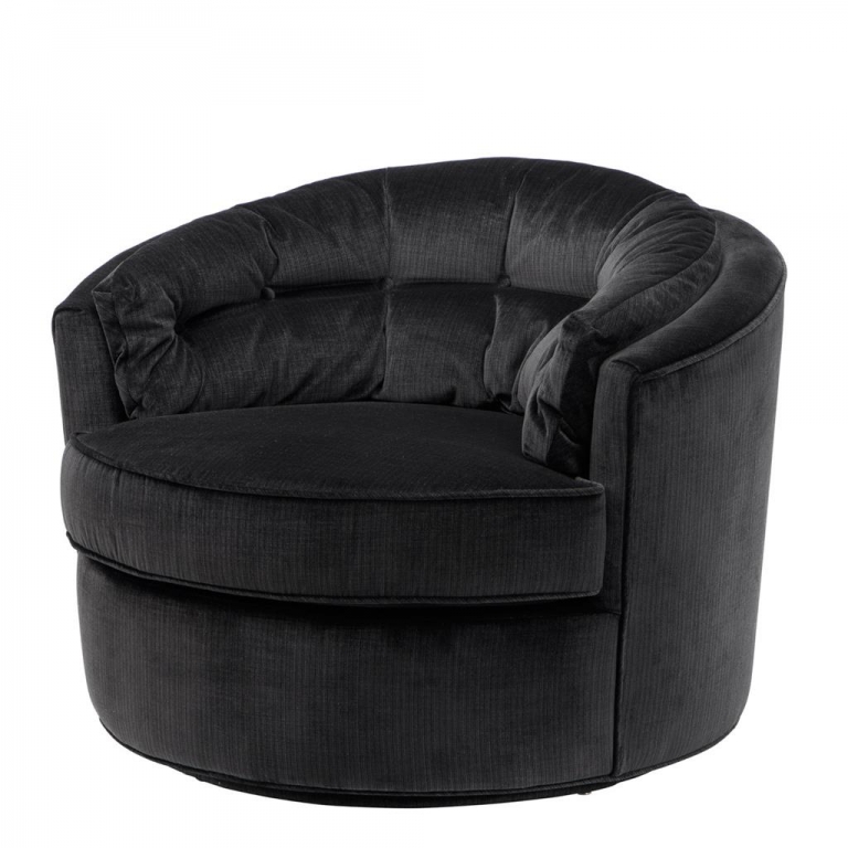 Черное крутящиеся кресло "Recla" Eichholtz, изображение 1