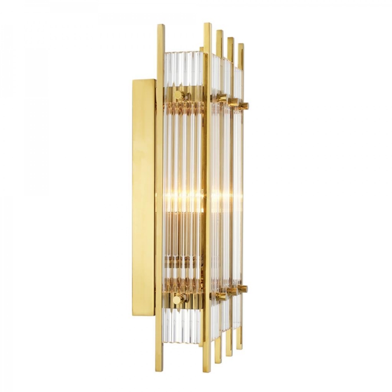 Стеклянный настенный светильник золотой "Sparks", изображение 3