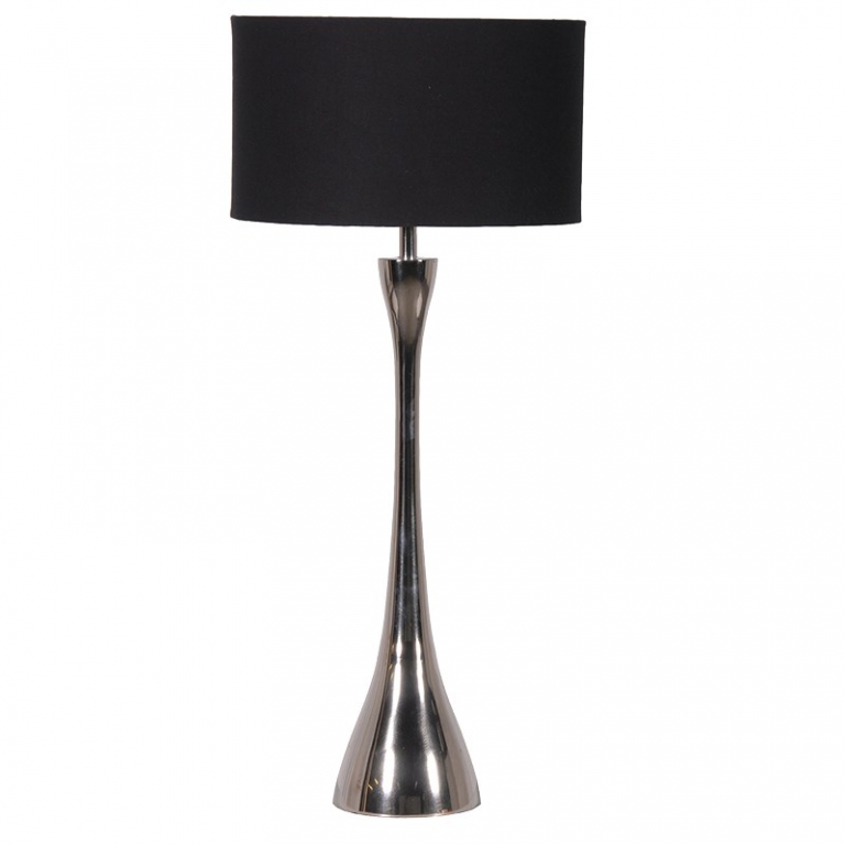 Алюминиевая лампа с черным абажуром, изображение 1