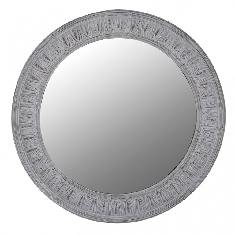 Круглое зеркало в серой раме, изображение 1