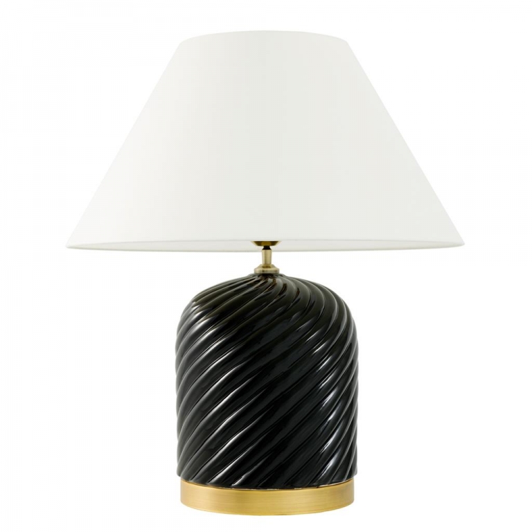 Черная керамическая настольная лампа "Savona", изображение 1