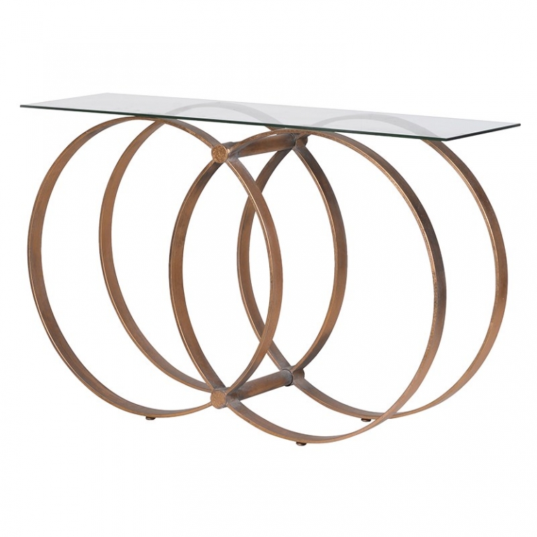 Консольный стол с подстольем в форме кругов, изображение 1