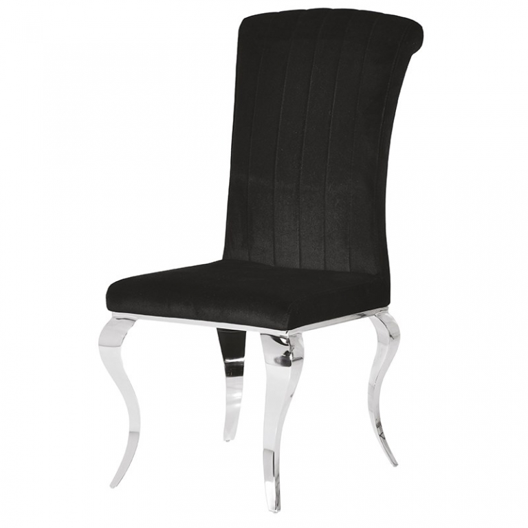 Черный обеденный стул на металлических ножках, изображение 1