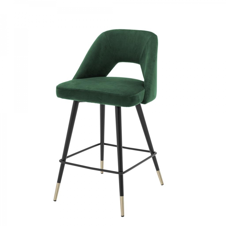 Зеленый барный стул на черных ножках "Avorio", изображение 1