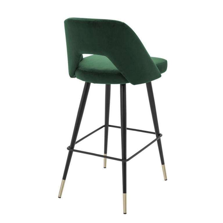 Высокий зеленый барный стул на черных ножках "Avorio", изображение 2