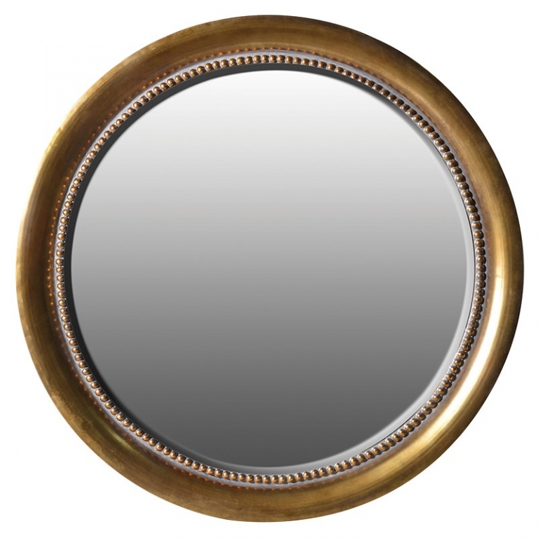Круглое золотое настенное зеркало, изображение 1