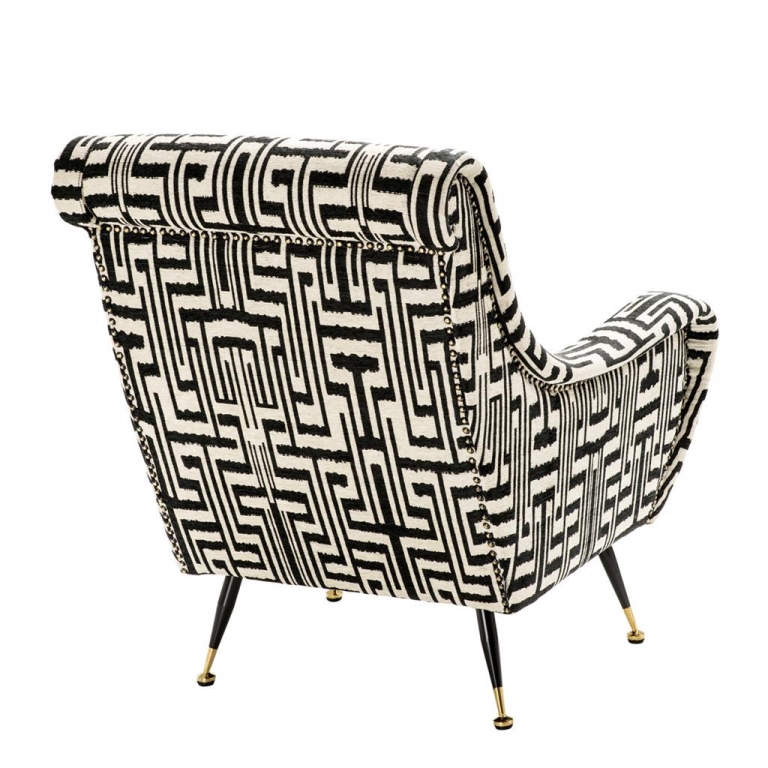 Черно-белое кресло на ножках "Giardino" Eichholtz, изображение 3