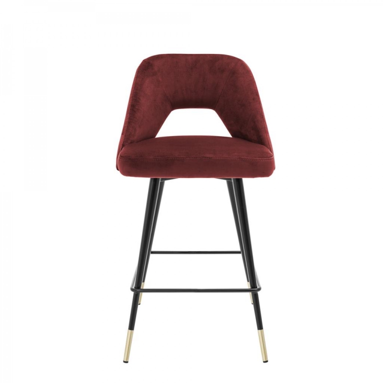 Бордовый барный стул на черных ножках "Avorio", изображение 3