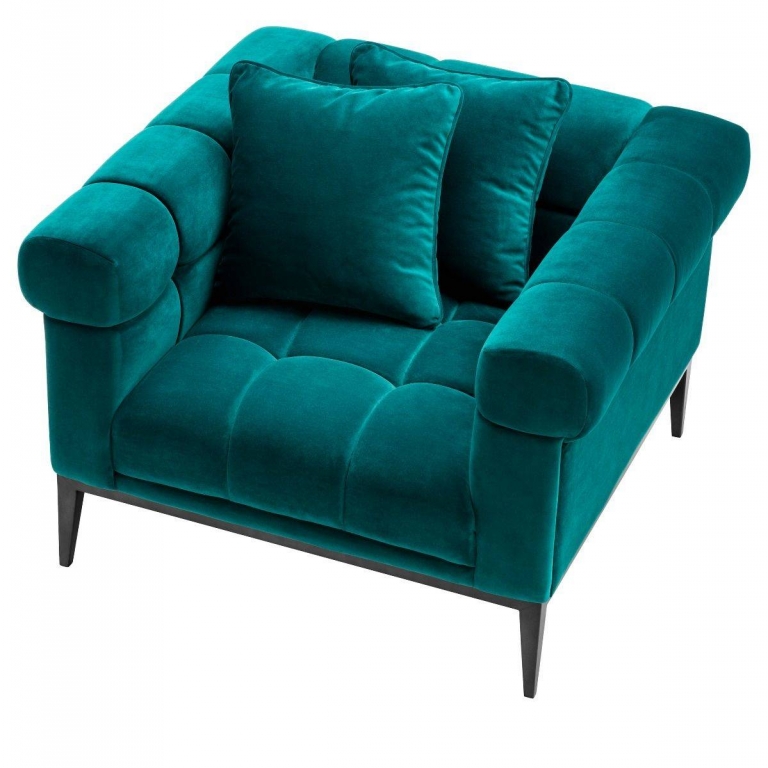 Зеленое вельветовое кресло Aurelio Eichholtz, изображение 4