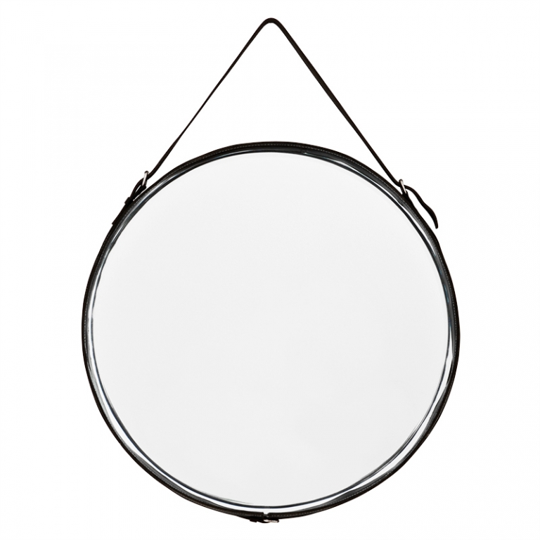Круглое зеркало на кожаном ремешке "Puck", изображение 1