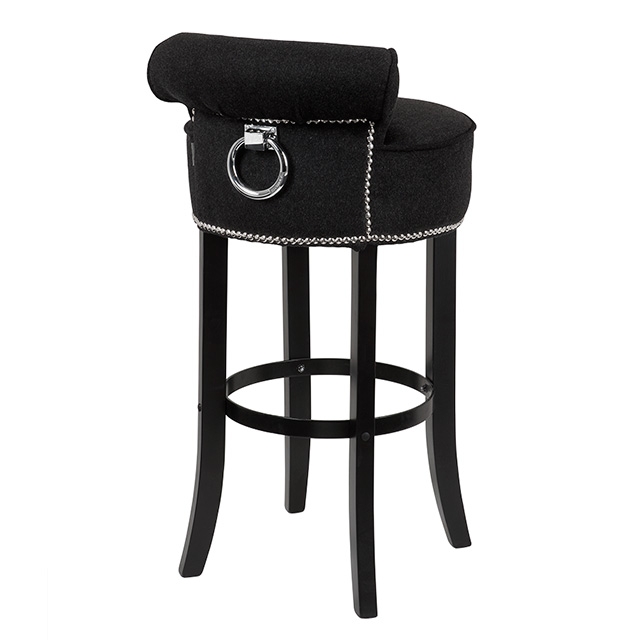 Черный кашемировый барный стул "Sophia Loren", изображение 2