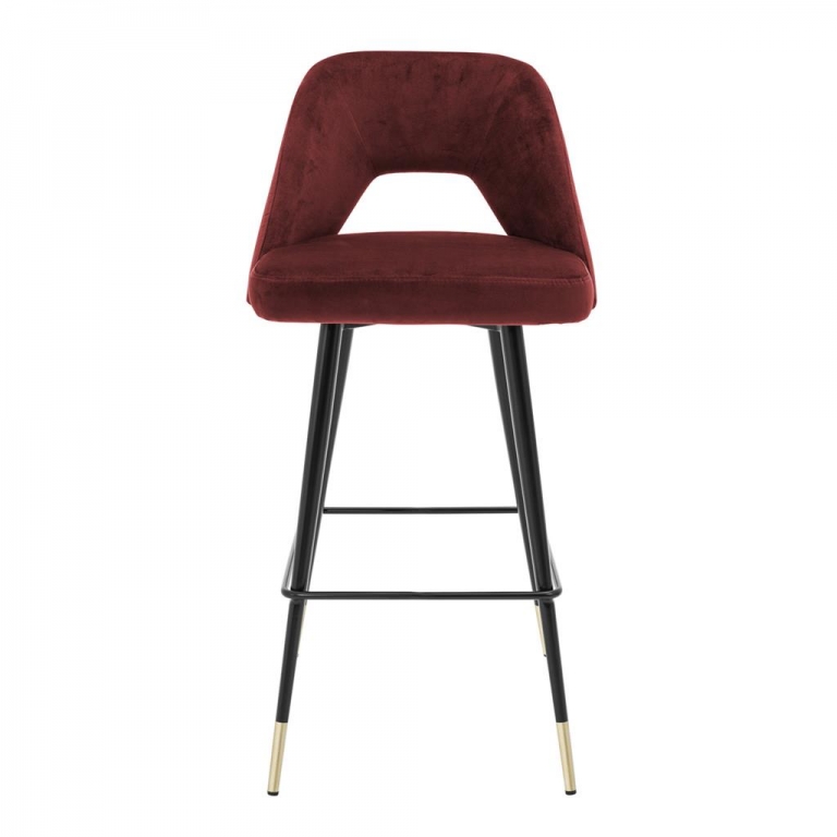 Высокий бордовый барный стул на черных ножках "Avorio", изображение 3