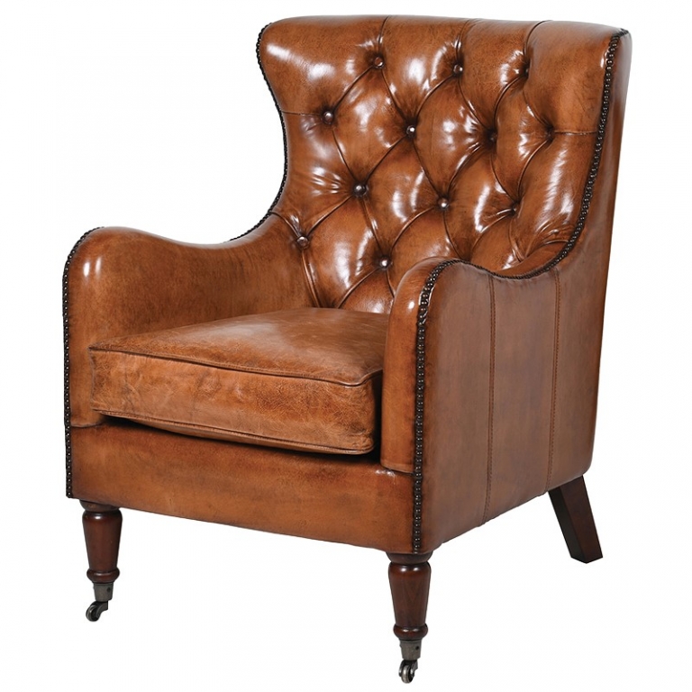 Стеганное кожаное кресло Benney, изображение 1