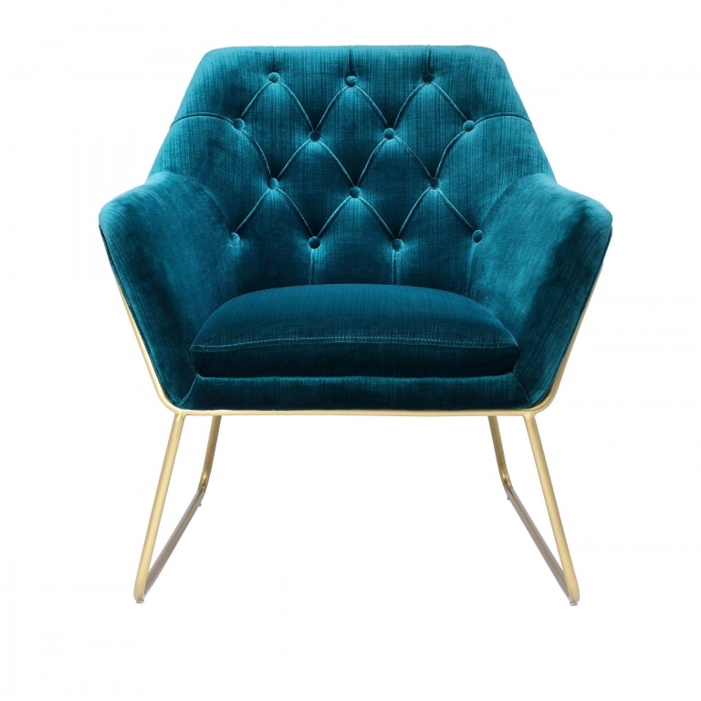Синие вельветовое кресло Court Eichholtz, изображение 3