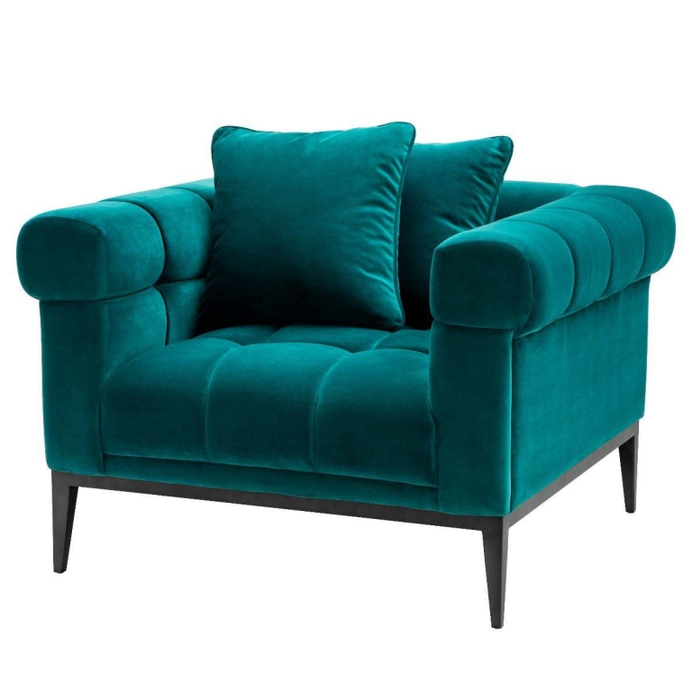 Зеленое вельветовое кресло Aurelio Eichholtz, изображение 1