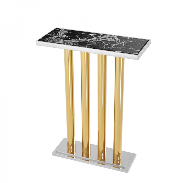 Золотой мраморный консольный стол "Volta", изображение 2
