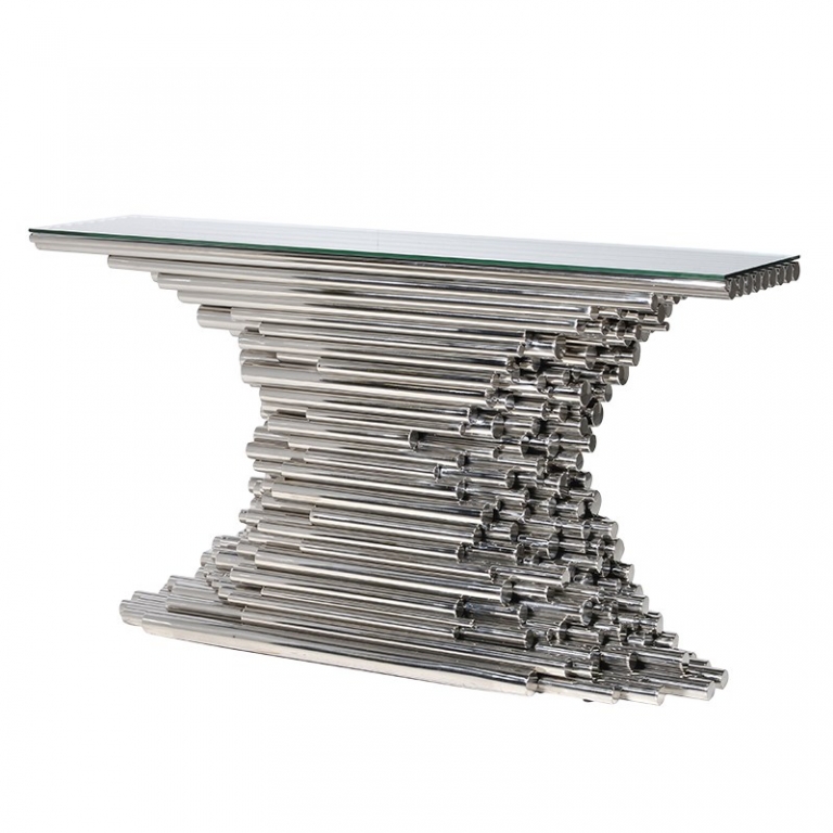 Консольный стол из никелевых труб, изображение 1