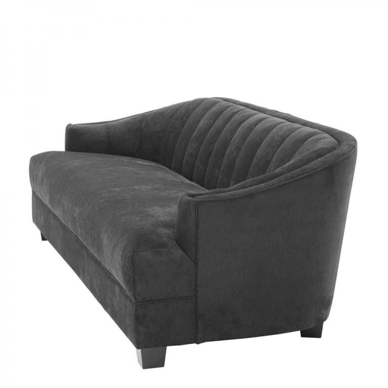 Черный вельветовый диван "Polaris" Eichholtz, изображение 3