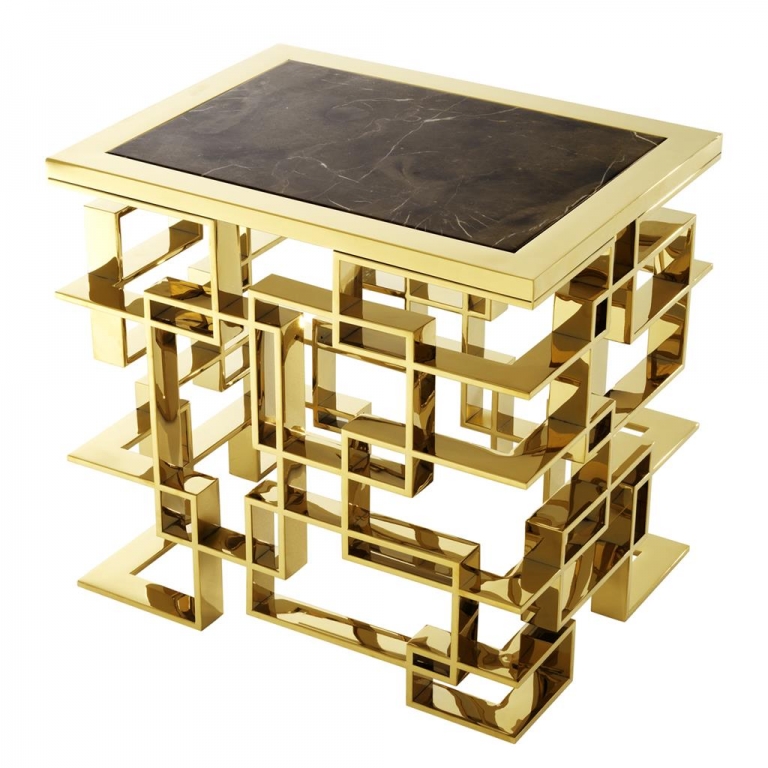 Золотой прикроватный стол "Spectre" Eichholtz, изображение 2