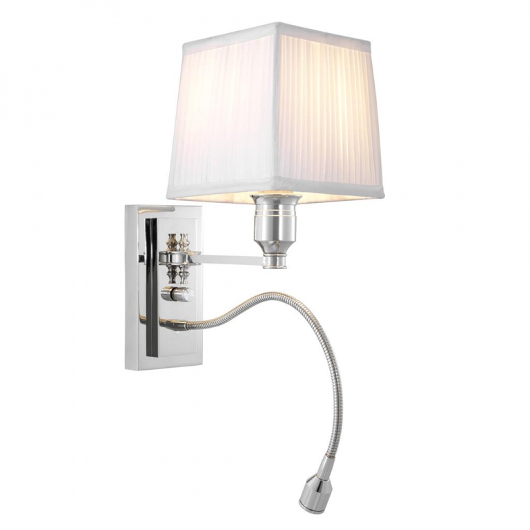 Никелевый светильник с белым абажуром "Ellington", изображение 1