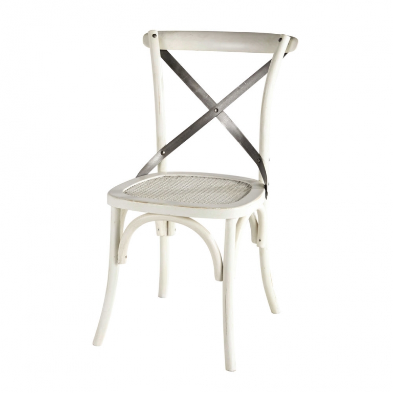 Белый стул с ротангом и металлом "Tradition", изображение 1
