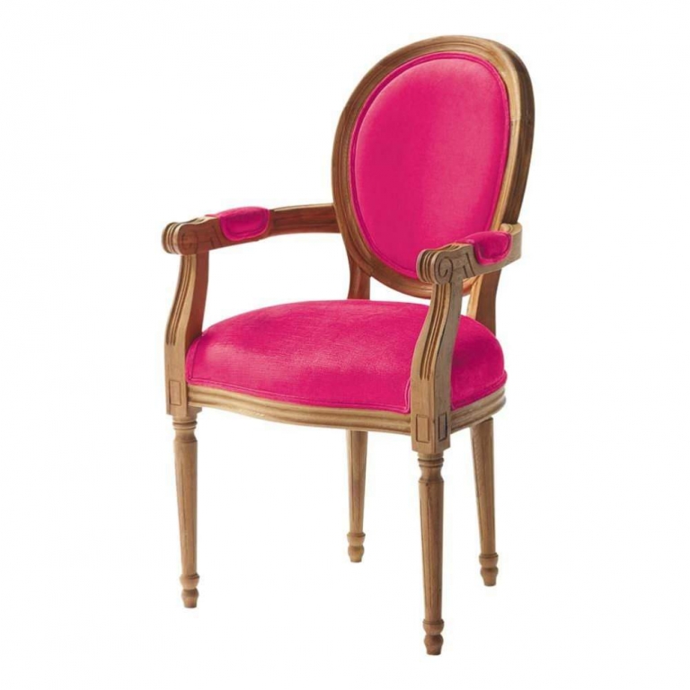 Розовый тканевый стул с подлокотниками "Cabriolet", изображение 1