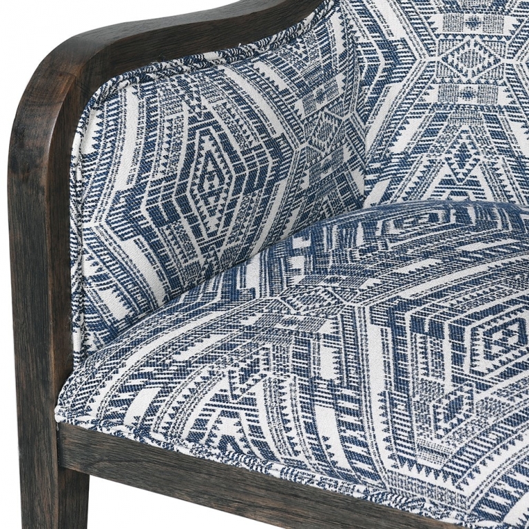 Синее тканевое классическое кресло Ronald, изображение 3