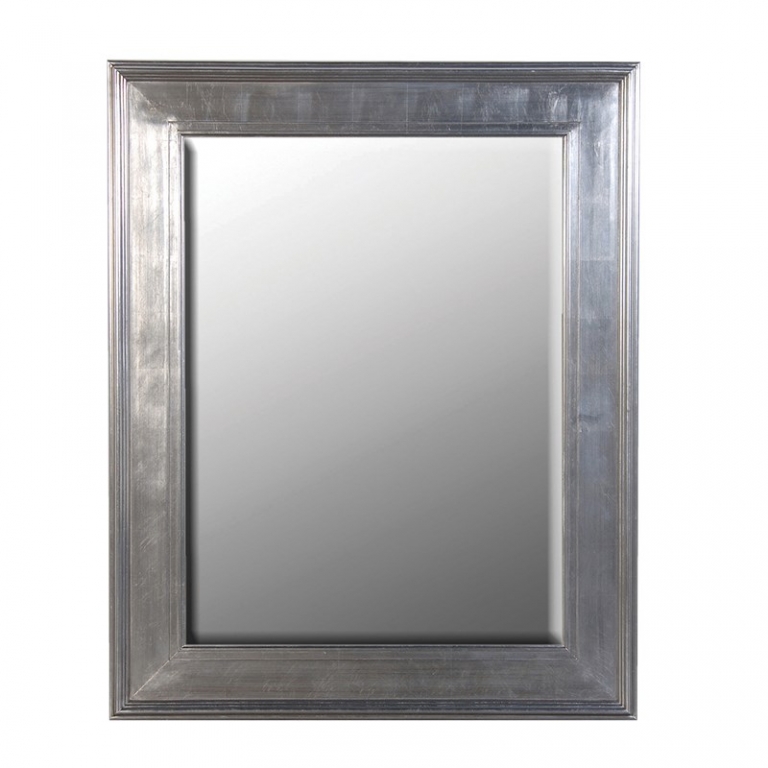 Настенное зеркало в серебристой раме, изображение 1