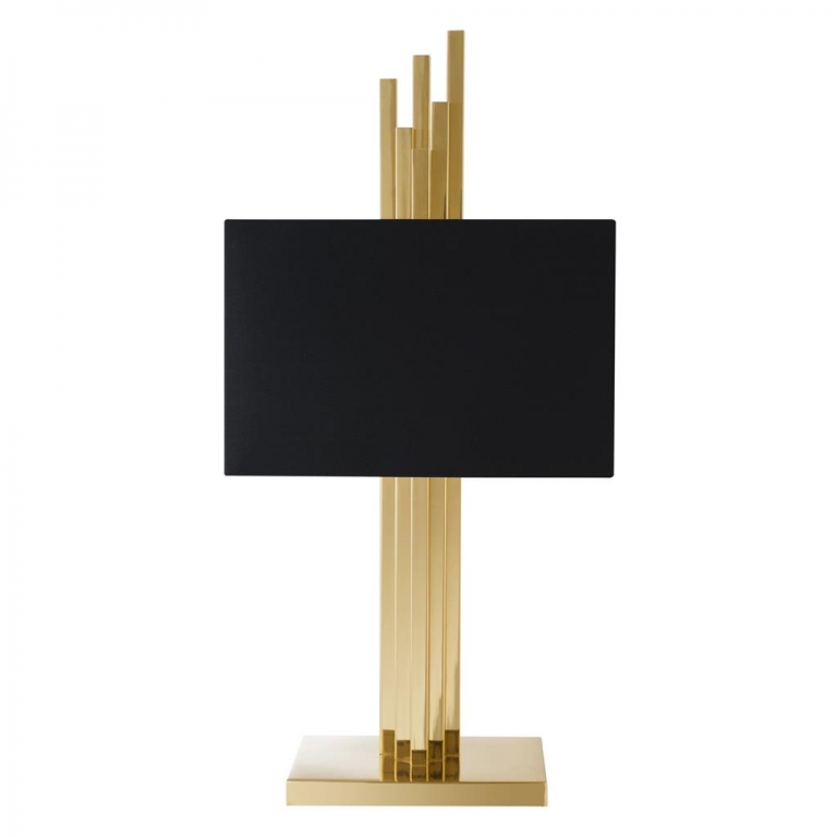 Золотая лампа с черным абажуром "Caruso", изображение 2