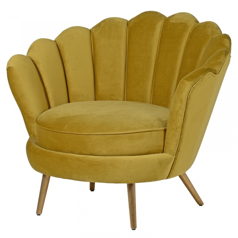 Дизайнерское кресло горчичного цвета "Peta", изображение 1