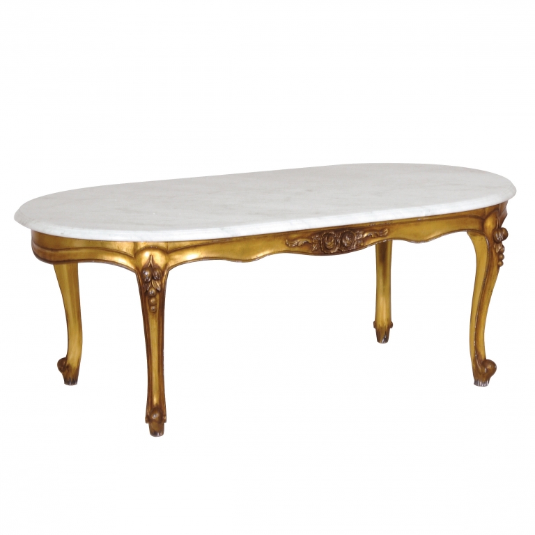 Кофейный стол с мраморной поверхностью Louis, изображение 1