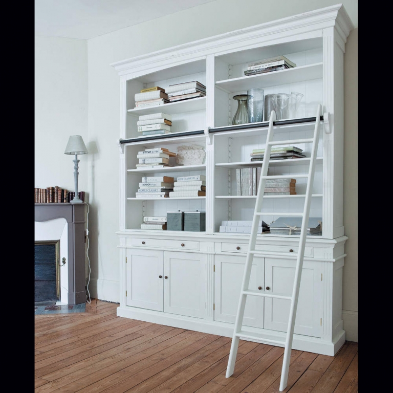 Белый книжный шкаф с лестницей "Amandine", изображение 4