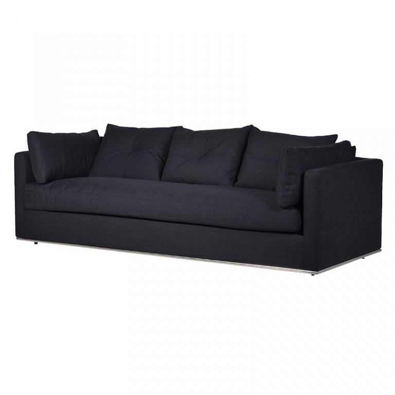 Трехместный черный тканевый диван "Lac", изображение 1