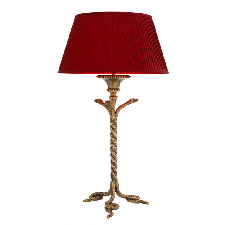 Настольная лампа с красным абажуром "Rossella", изображение 1