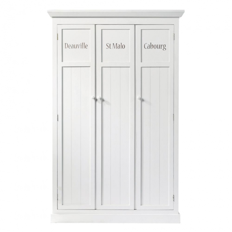 Белый трёхдверный платяной шкаф "Newport", изображение 1