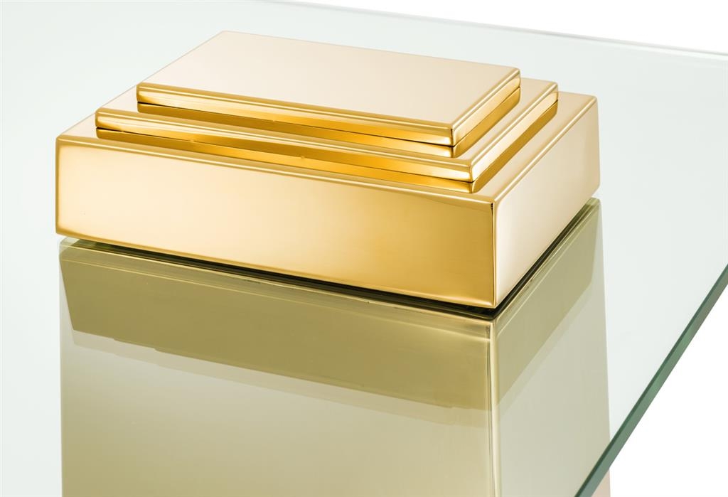 Золотой прикроватный стеклянный столик "Orient", изображение 3