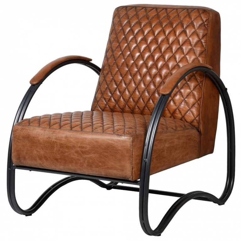 Светло-коричневое кожаное кресло Richard, изображение 1