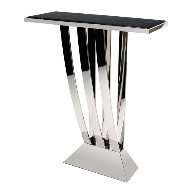 Серебристый мраморный консольный стол "Beau Deco", изображение 1