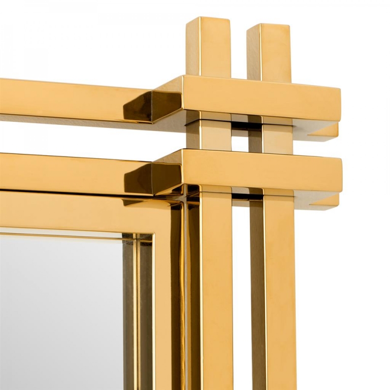 Золотое квадратное зеркало "Convento", изображение 2