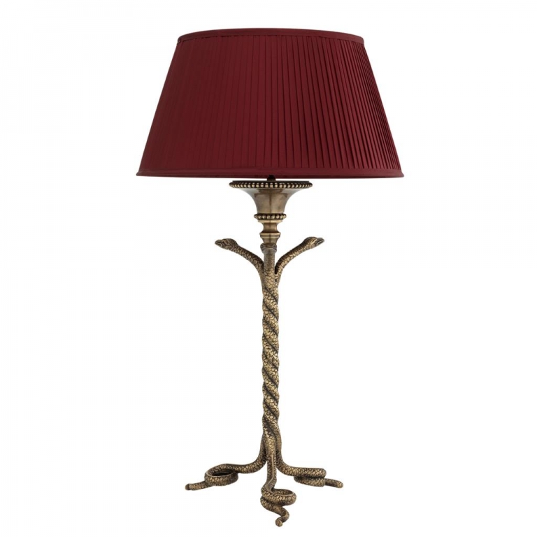Настольная лампа с красным абажуром "Rossella", изображение 2