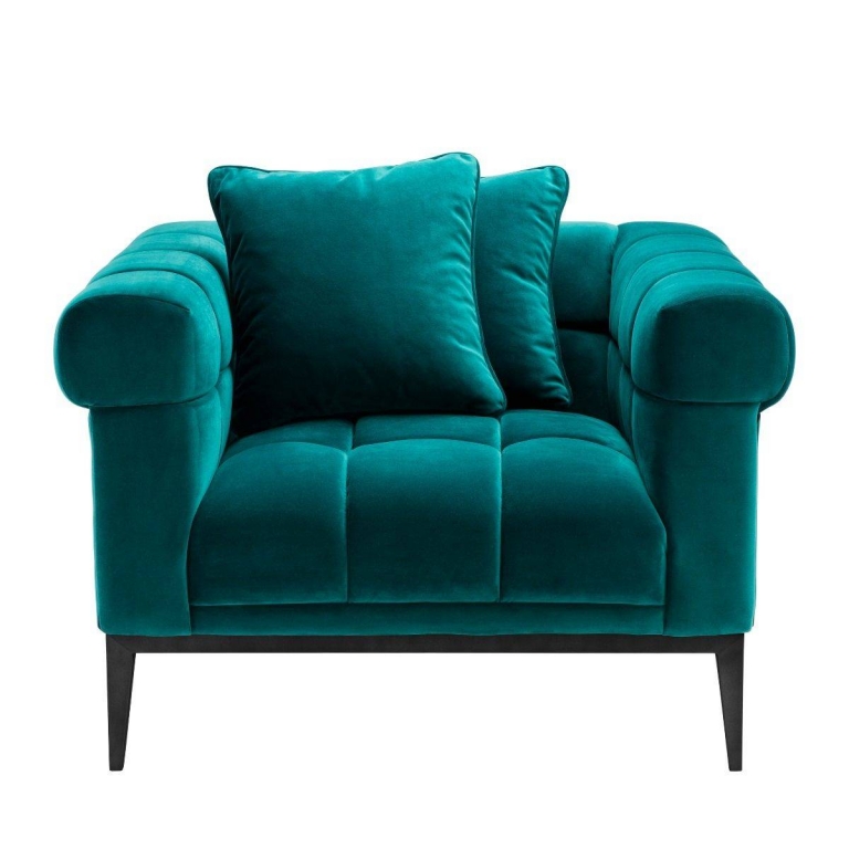 Зеленое вельветовое кресло Aurelio Eichholtz, изображение 2