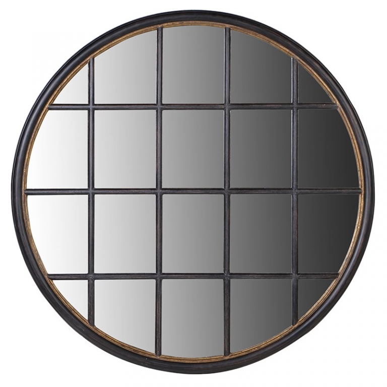 Круглое черное зеркало в виде окна, изображение 1