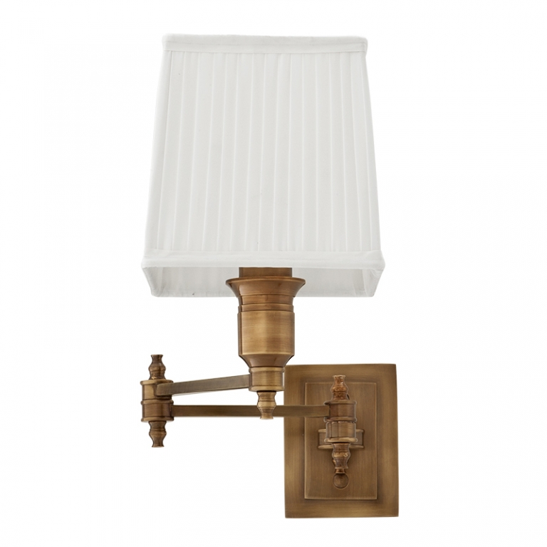 Античный раздвижной светильник с белым абажуром "Lexington", изображение 3